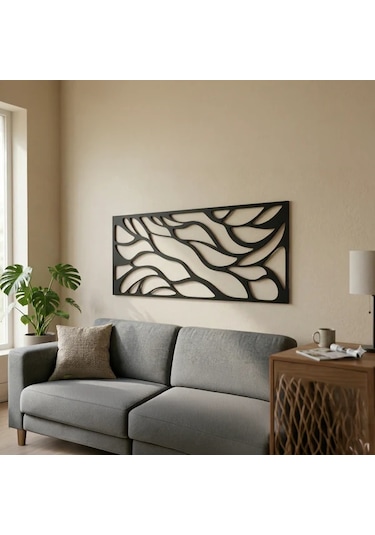 Soyut Desenli Duvar Tablosu Mdf Lazer Kesim Modern Minimal Estetik Duvar Süsü