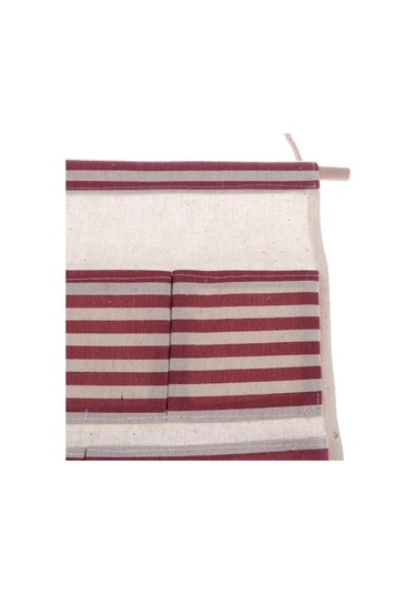 Suntek Pamuk Keten Kapı Duvar Asılı Saklama Çantası Ev Düzenleyici 4 Cepli Kırmızı Çok Renkli