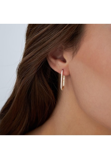 Taşlı Ataç Altın Küpe