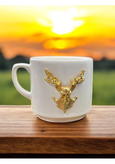 Seramik Kupa Bardak Geyikli Tasarım
