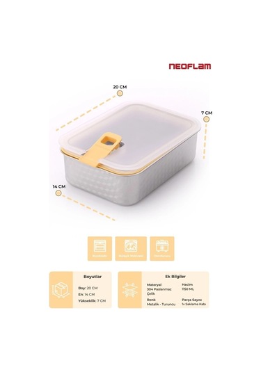 Perfect Seal Paslanmaz Çelik Saklama Kabı 1150 Ml. Çok Renkli