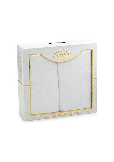 Lüks Bambu Hac Umre Kemerli İhram Seti Beyaz