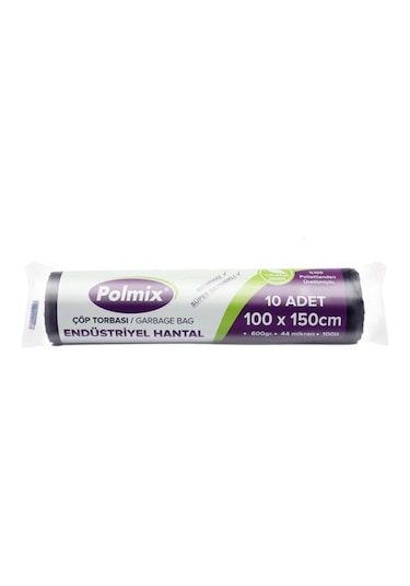 Polmix Endüstriyel Hantal Boy Çöp Torbası Siyah 100 x 150 CM