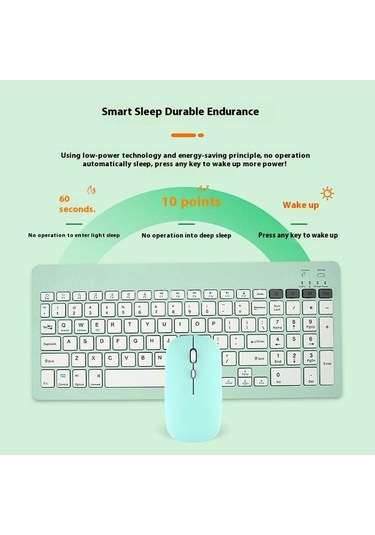 2858+030 Şarjlı Wireless Bluetooth Klavye Sessiz Fare Seti 800/1200/1600 Dpı Kırmızı Optik