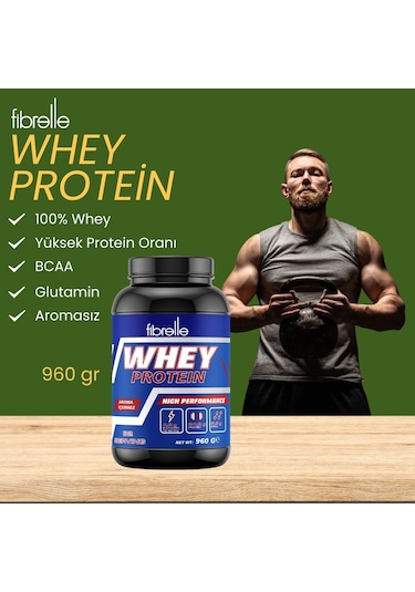 Fibrelle Whey Proteini-aromasız 960 G Protein Tozu Sade 32 Servis Aromasız