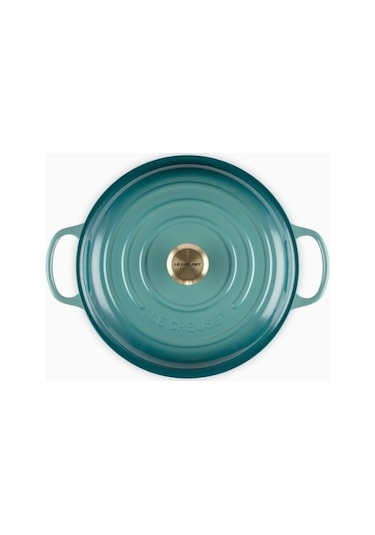 Le Creuset Gourmet Profesyonel Lüks Döküm Tencere Turkuaz 28 Cm