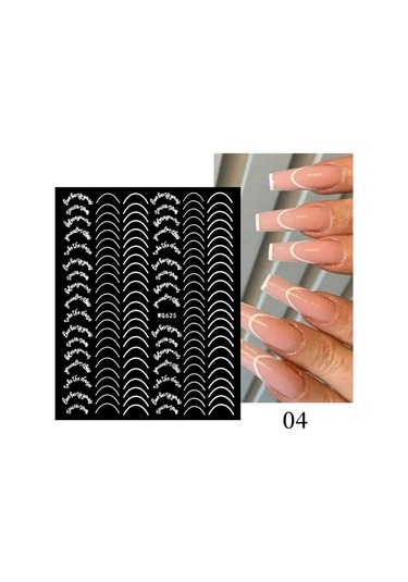 Oval Beyaz French Tırnak Stıcker Wg625