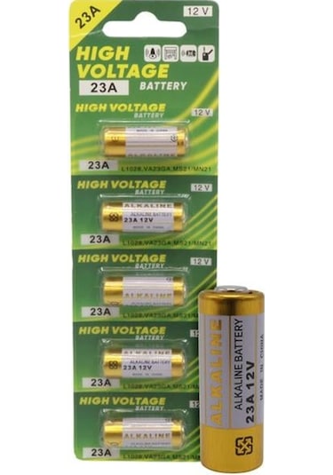 Powermaster Lr23a 12 Volt 23a Kalın Alarm Pili Alkaline Batarya 5'lı Paket