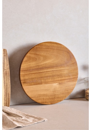 Akasya Yuvarlak Ayaklı Doğrama Tahtası 30 Cm Kahverengı Kahverengi