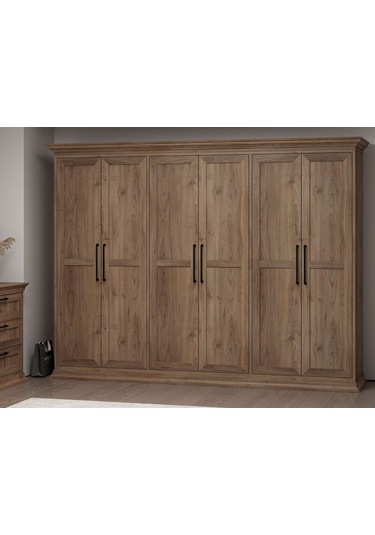 Retro 6 Kapaklı Dolap - Rahle Ceviz Ceviz