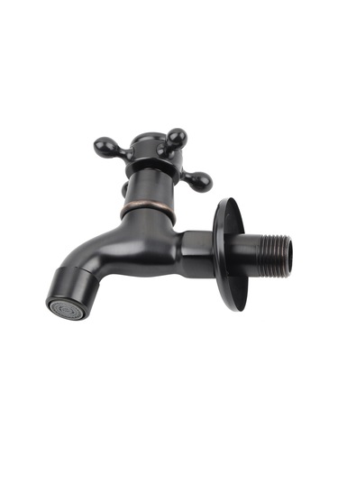 Hangfox Amerikan Retro Stili Siyah Tam Bakır Mop Havuzu Kraanı - Hızlı Açılış, Basınçlı Su Akışı, Seramik Valf, Dayanıklı Ve Pratik