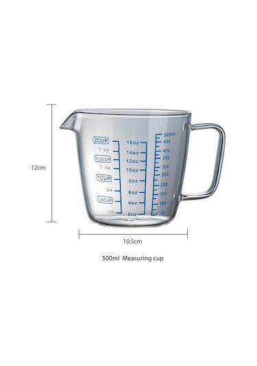 Borosilikat Cam Ölçüm Fincan Şeffaf Ölçekli Şeffaf Kupa Espresso Kahve Suyu Tek Ağızlı Drinkware Fincan 250ml