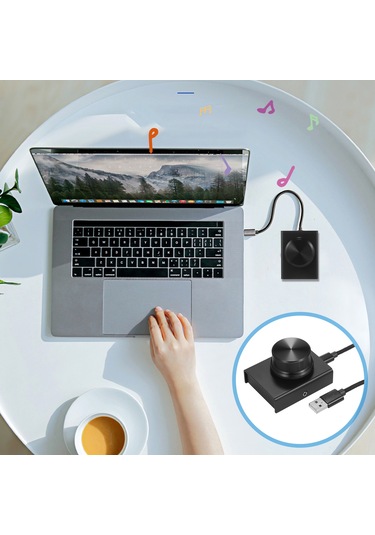 Yunboo Usb Ses Kontrol Çarkı - Bilgisayar İçin Kolay Ses Ayarı, 2m Kablo, Sessiz Mod