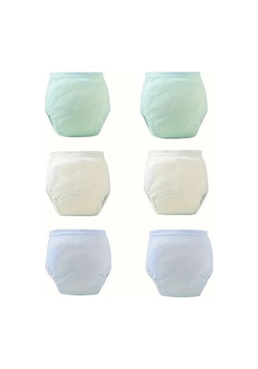 Maxaccess Yıkanabilir Pastel Bebek Bezleri - M Beden 19.84-24.25 Lb 6 Adet Mavi - Yeşil - Beyaz