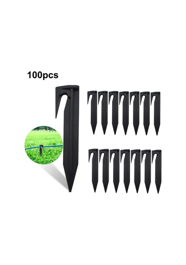 300 Adet 8.5 Cm Çim Biçme Makinesi Zemin Zımba Kenar Kazıkları Plastik Yard Bahçe Sınır Tel Ankraj Mandalları