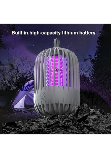 Mufunye Pembe Evcil Kovucu Işığı - 365nm Mor Işık, Turbo Emme Ve Yüksek Gerilimle Komarları Yok Et, 1200mah Batarya İle Sürekli Korum