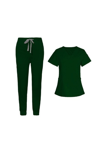 Suntek Hemşire İş Elbisesi Hemşirelik Koyu-yeşil-m