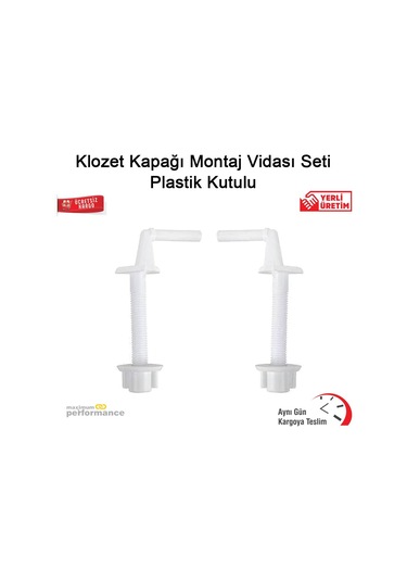 Klozet Kapağı Montaj Vidası Seti Plastik Kutulu