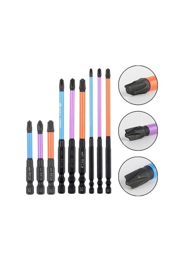 Flybuy 6 Adet Tornavida Ucu, Fph1-fph3, Siyah-mavi-mor-turuncu, Elektrikçiler İçin