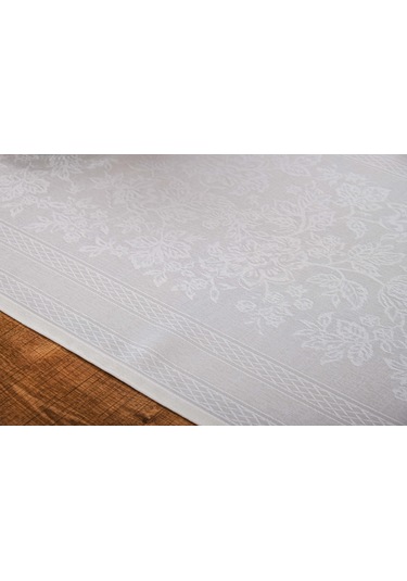 Finezza Lola Jakar Polyester Kumaş Krem Runner 45x150 cm   - 1412