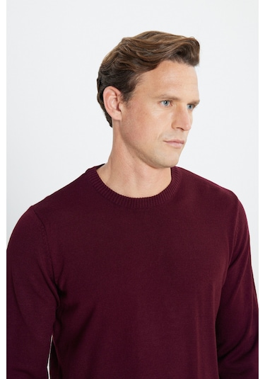 Altinyildiz Classics Erkek Bordo Standart Fit Normal Kesim Bisiklet Yaka Triko 4A4923100001BRDXXL Bordo