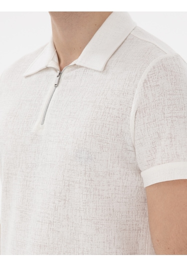 Pierre Cardin Erkek Ekru Tişört 50302586-vr019 Ekru