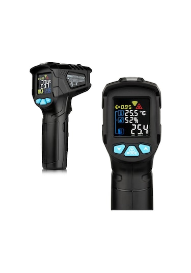 50 800 Endüstriyel Dijital Kızılötesi Termometre Siyah