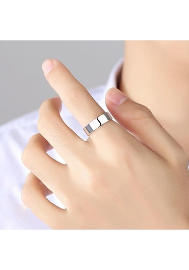 6 Mm Düz Sade Gümüş Çift Alyans Yüzük Tektaş Hediye Al38