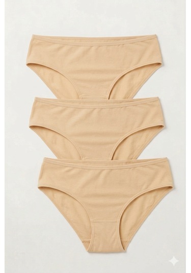 İki Yıldız İyteks Bayan Bambu Bikini Bel Külot 3'lü 2004 Ten