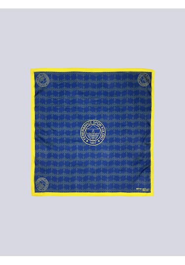 Fenerbahçe Unisex Tek Renk Logolu Mavi Fular Mavi
