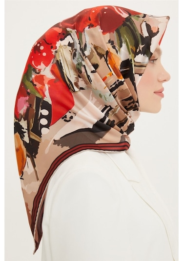 Dj Saf İpek Eşarp 8713d S Nostalji Sura - 8713-02 Renkli