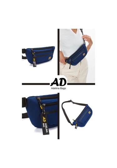 Unisex Çapraz Askılı Telefon Bölmeli Bel Ve Omuz Çantası Lacivert