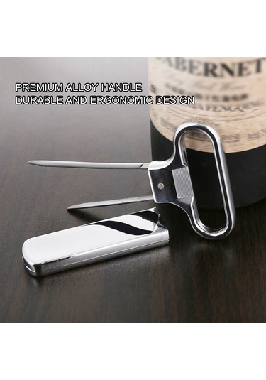Yuntech01 Gümüş İki Uçlu Vintage Şarap Açıcı - Kırık Mantar Kaldırıcı, Taşınabilir Bar Ve Ev Gereci Gümüş