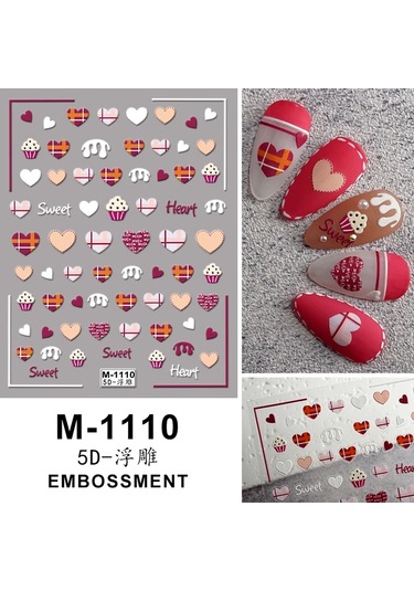 Nail Art Etiketler Çıkartmaları 5d Kabartmalı Kendinden Yapışkanlı Karikatür Çiçek Kelebek Yıldız Tırnak Çıkartmaları Grad Mor