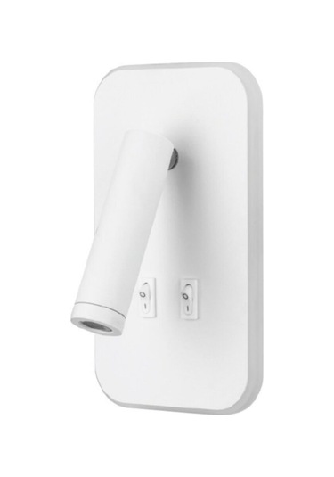 Tuvalu Çift Kademeli Siyah Yatak Başı Led Aplik Okuma Lambası Siyah