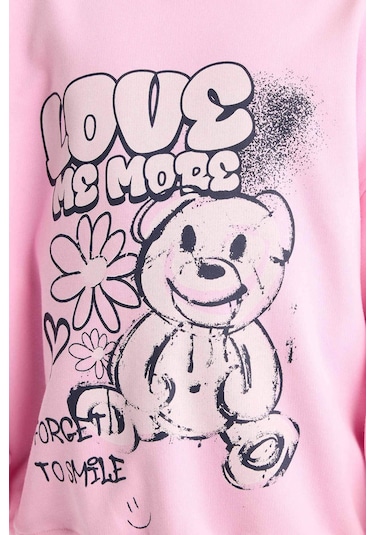 Defacto Pembe Kız Çocuk Sweatshirt E6755a8/pn666 Pembe