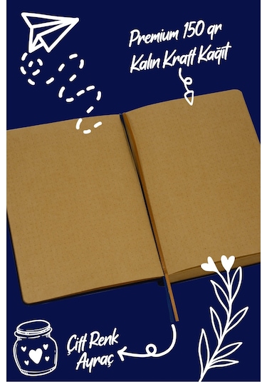 Victoria's Journals Bujo Kraft Süet Defter Süet 96 Yaprak A5 150 Gr. Noktalı