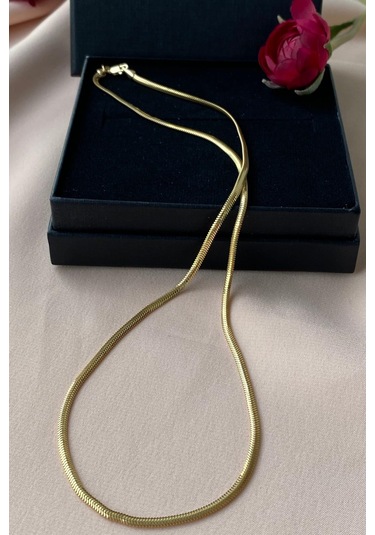 Zümrüt Sarraf 14 Ayar Yeşil Altın Kadın Tondo Ezme Zincir Kolye N11.47505