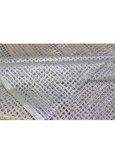 Pvc Şeffaf Kaplama Silinebilir Masa Örtüsü Örgü Hasır Gümüş