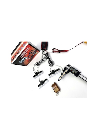 Turuncu Panjur Led 4lü Çakarlı Modlu Kumandalı 12v