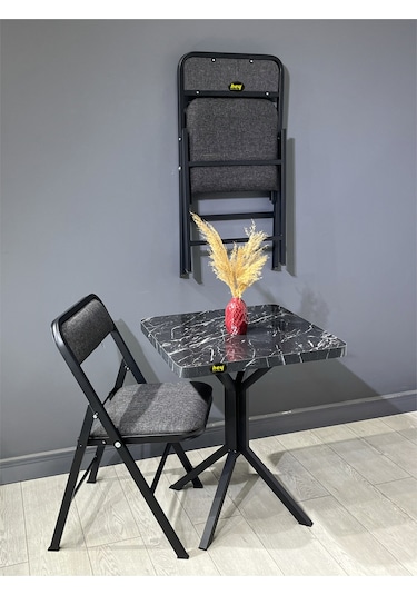 Mercan Siyah Mermer 2 Kişilik Kare Mutfak Yemek Masası Takımı 2+1 Keten Gri 60 Cm Siyahmermer Gri 2'li Mercan Siyah Mermer 2 Kişilik Kare Mutfak Yemek Masası Takımı 2+1 Keten Gri 60 Cm Siyahmermer Gri 2'li