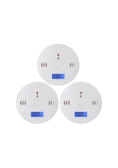 Kosona Karbon Monoksit Alarmı: Sesli Ve Işıklı Uyarı, Düşük Pil Bildirimi, 3 Adet, Kurulum Kolay, Taşınabilir