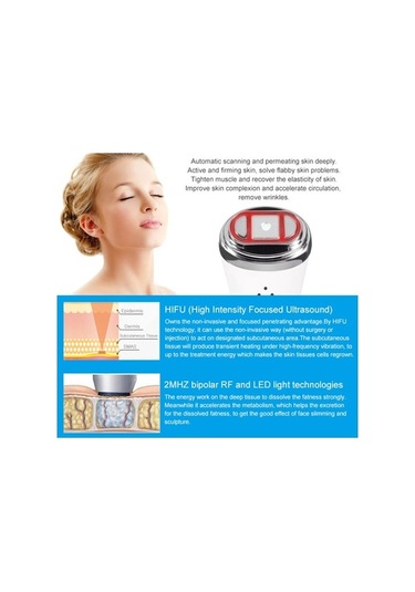 Carrier- Mini Hıfu Ultrasonik Ölçekleyici Kaldırma Ve Kırışıklık,hızlı Relaks Masaj Cihazları,renpho Masaj 10020426 Beyaz