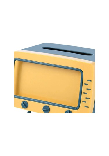 Fosenze Retro Tv Desenli Multifonksiyonel Mendil Kutusu - Akıllı Telefon Tutucu İle Abs/pp Malzeme, Nostaljik Ev Dekoru