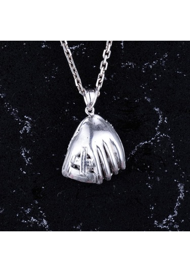 925 Ayar Gümüş Beyzbol Eldiveni Kolye - El Yapımı Spor Kolye - Beyzbol Tutkunları İçin Minimalist Takı - Sporculara Hediye Gümüş