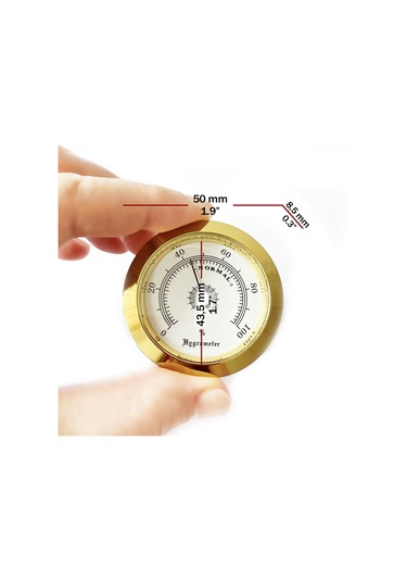 Analog Higrometre Nem Ölçer Humidor Puro Kutusu için Metal Çerçev N11.1836