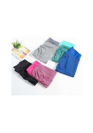 Fortunelane Bal Peteği Desenli Yoga Taytı - Esnek, Nefes Alabilen Spor Taytı Gri Gri