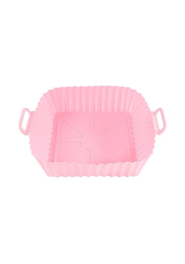 Açık Pembe Hava Fritöz Kalınlaşmış Gıda Sınıfı Silikon Mat Silikon Katlanır Pişirme Mat Ev Hava Fritöz Fırın Tepsisi Square 21 16 5cm 55g, Açık Pembe