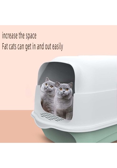 Deodorant Çöp Kutusu Kedi Tepsisi Tamamen Kapalı Evcil Hayvan Çöp Kutusu Plastik Tuvalet, Evcil Hayvan Aksesuarları, Yüksek Kapasiteli Çöp Tepsisi, Temizlik Pembe Pembe Beyaz