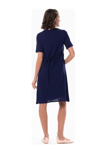 Kısa Kol Şile Bezi Kare Yaka Narin Kısa Yazlık Elbise Mor Mor-mor